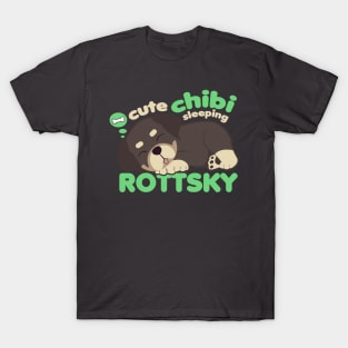 Cute Chibi Sleeping Rottsky T-Shirt